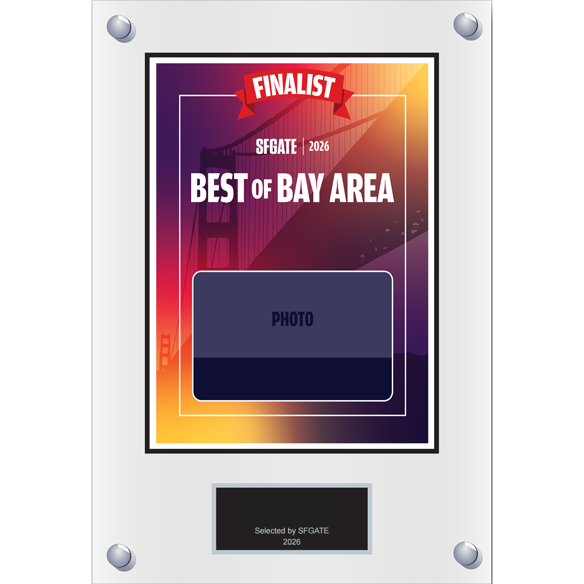 2026 Best of Bay Area - Finalist - Traditional Plaque (With or Without Photo)