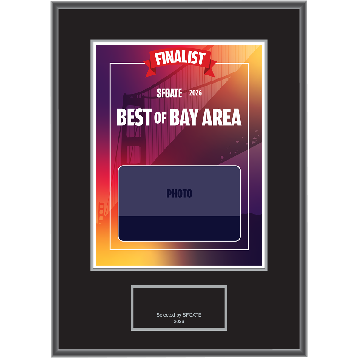 2026 Best of Bay Area - Finalist - Traditional Plaque (With or Without Photo)
