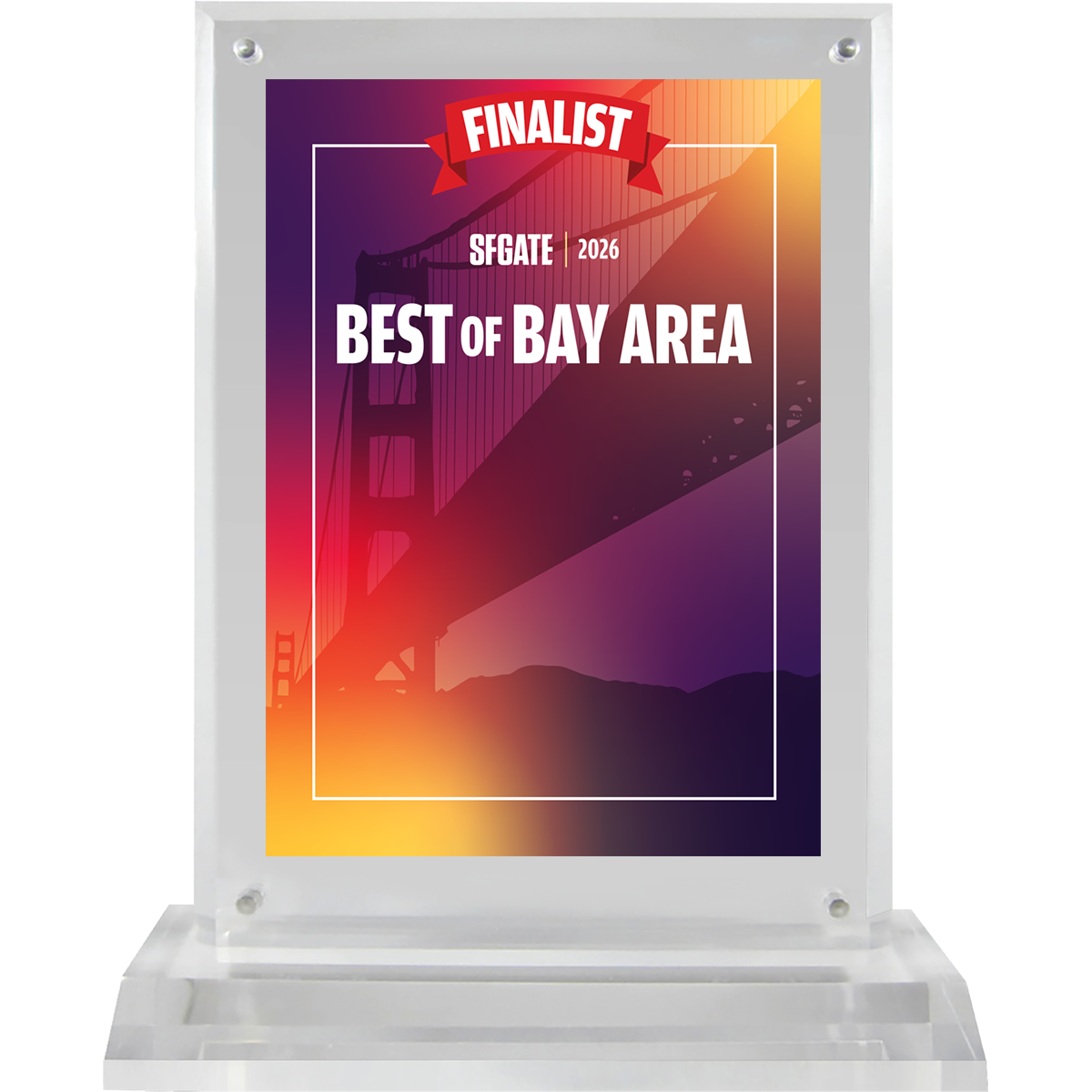 2026 Best of Bay Area - Finalist - Traditional Plaque (With or Without Photo)
