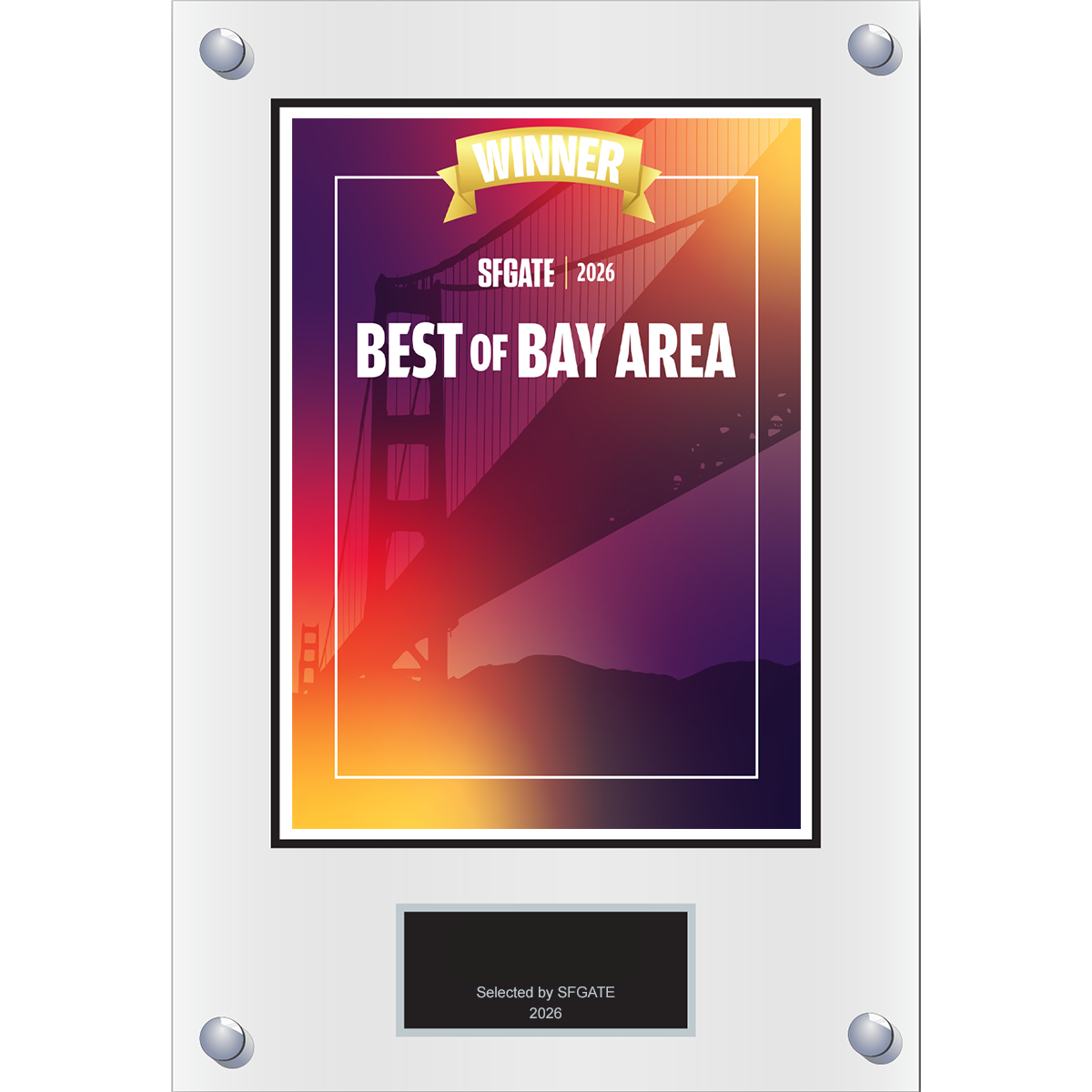 2026 Best of Bay Area - Winner - Traditional Plaque (With or Without Photo)