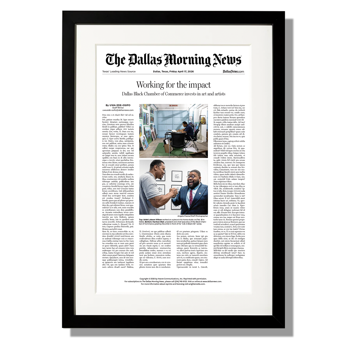 Framed Article