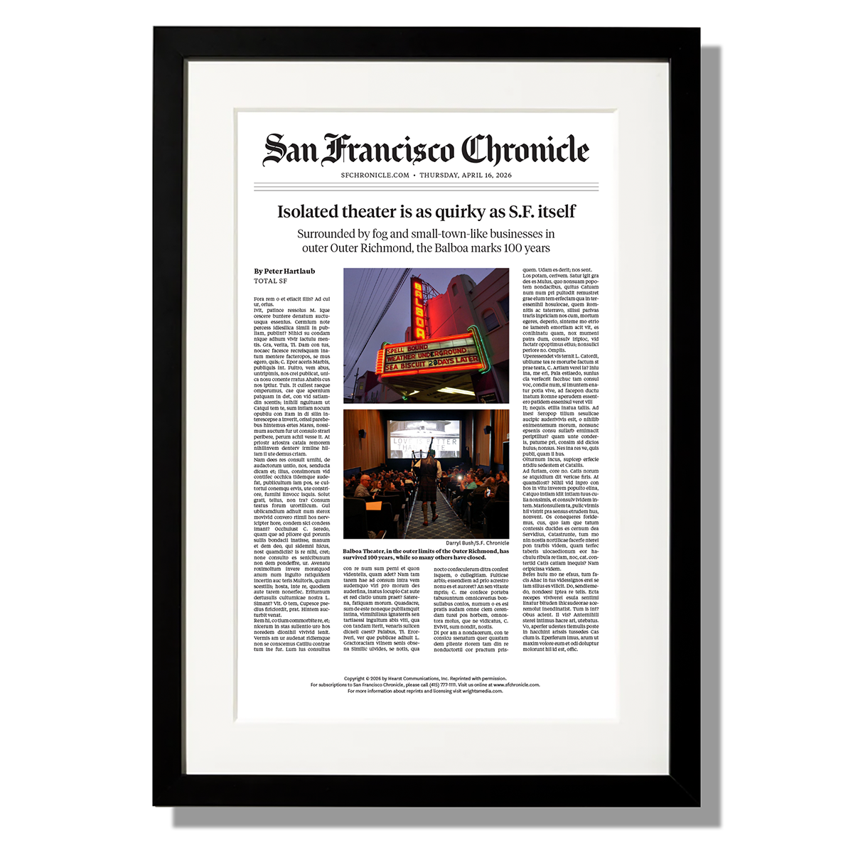 Framed Article