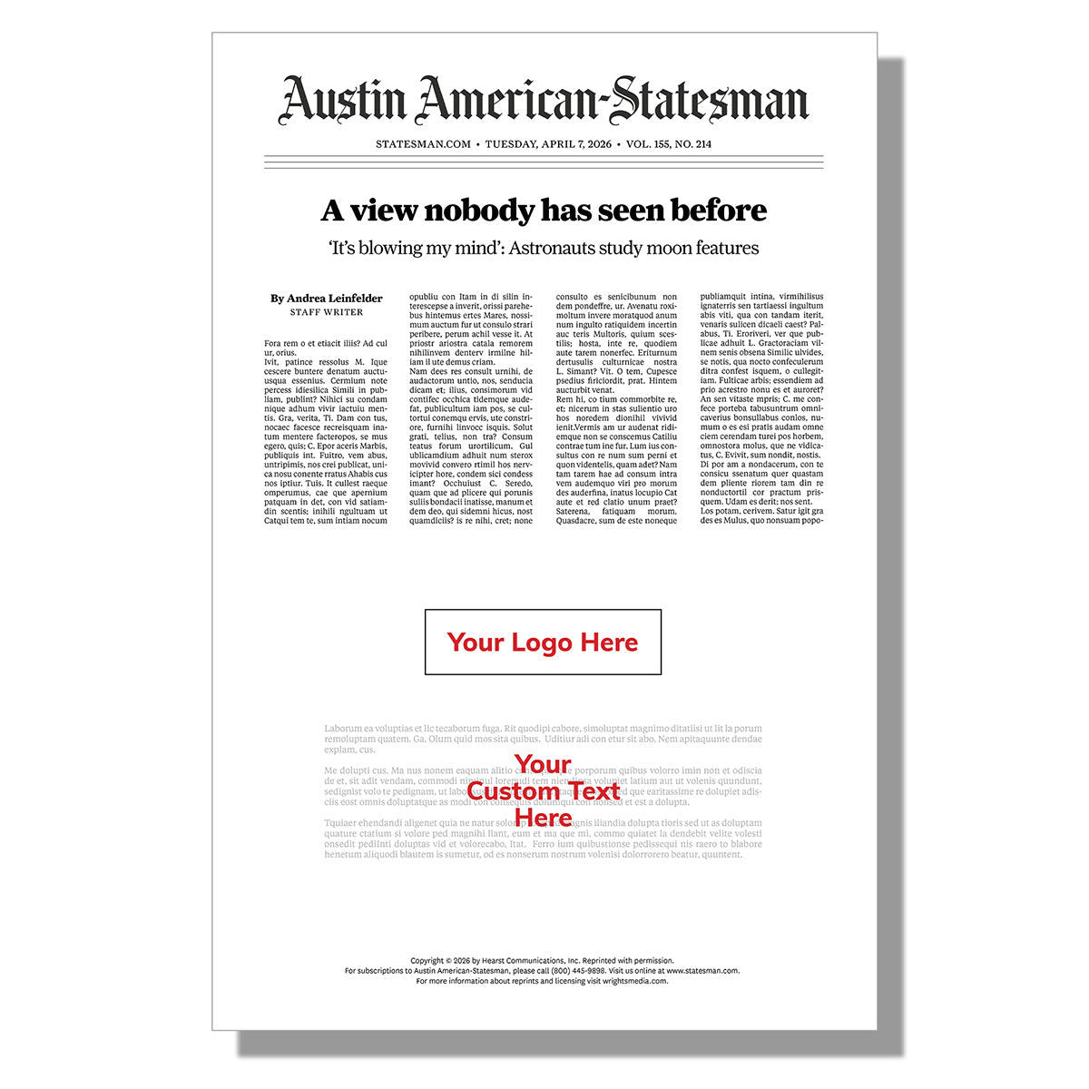 Unframed Article (Poster)