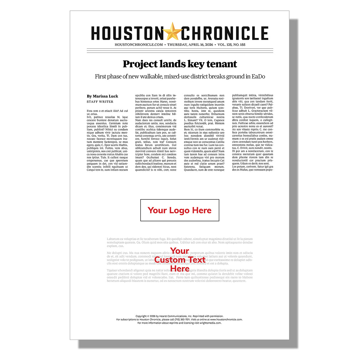 Unframed Article (Poster)