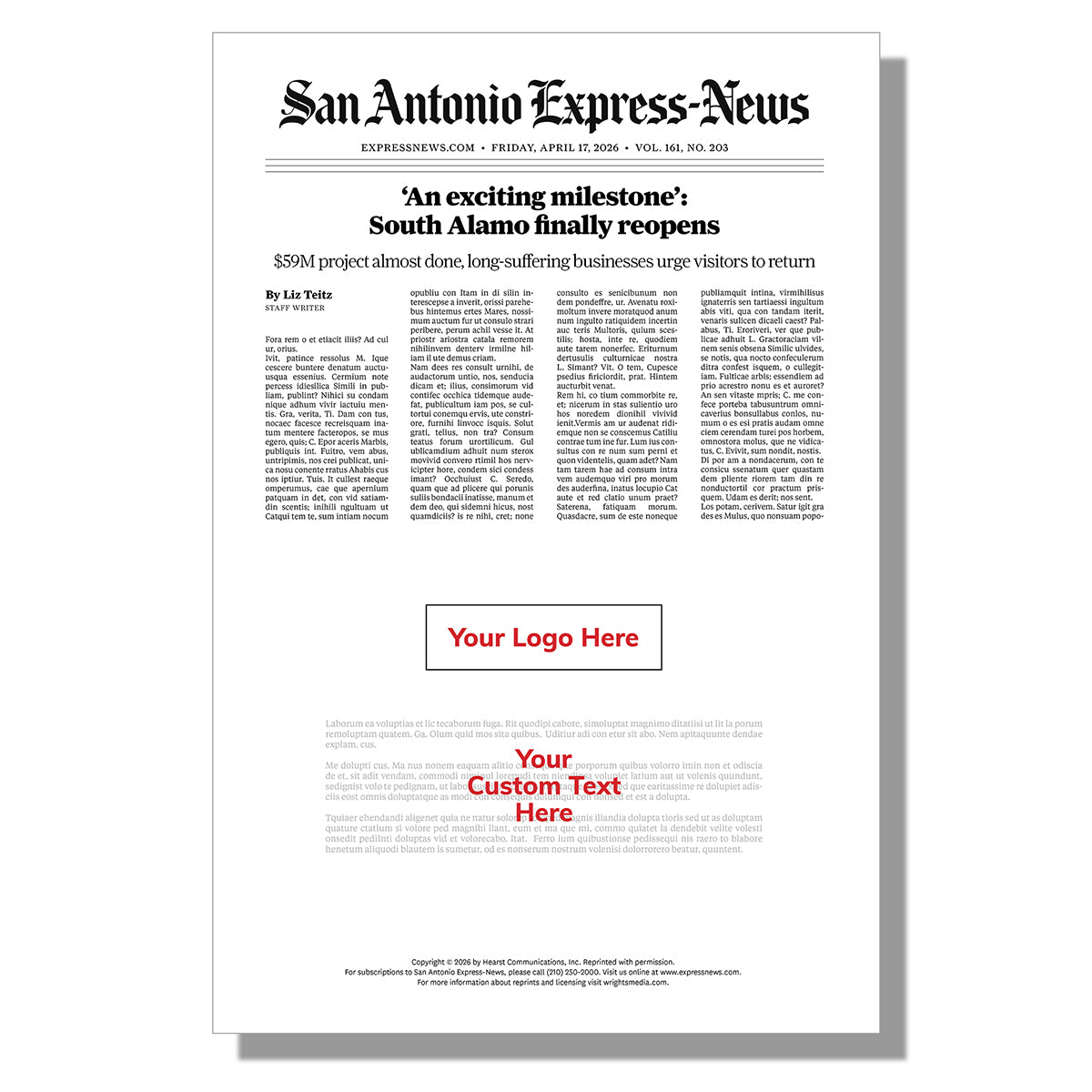 Unframed Article (Poster)