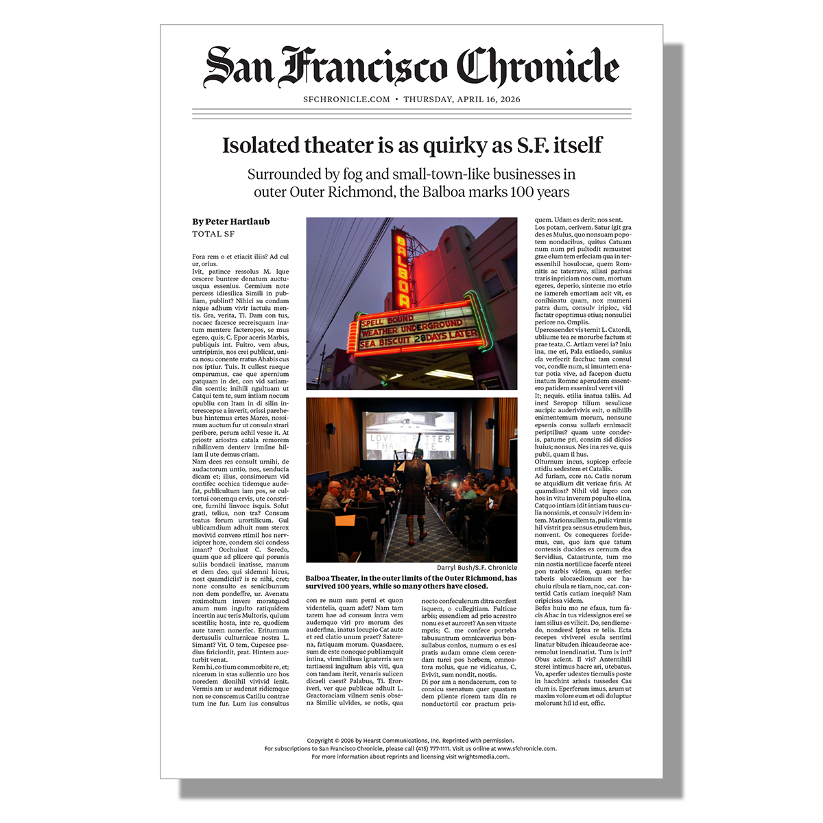 Unframed Article (Poster)